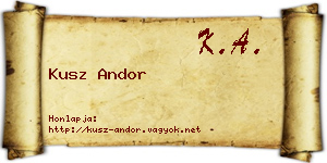 Kusz Andor névjegykártya