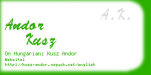 andor kusz business card